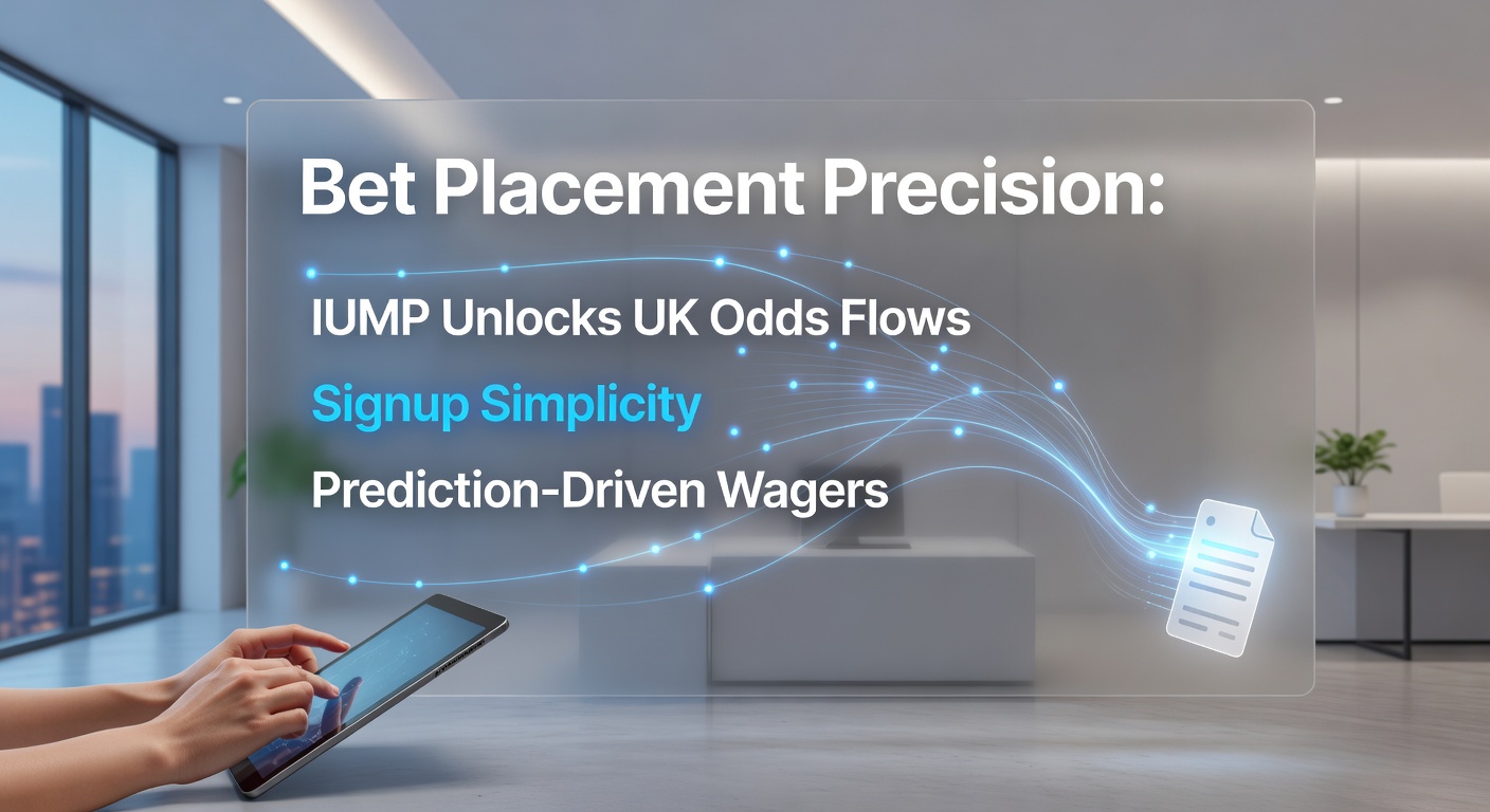Digital dashboard showing precise bet placement with live UK odds flows and prediction overlays on the IUMP platform