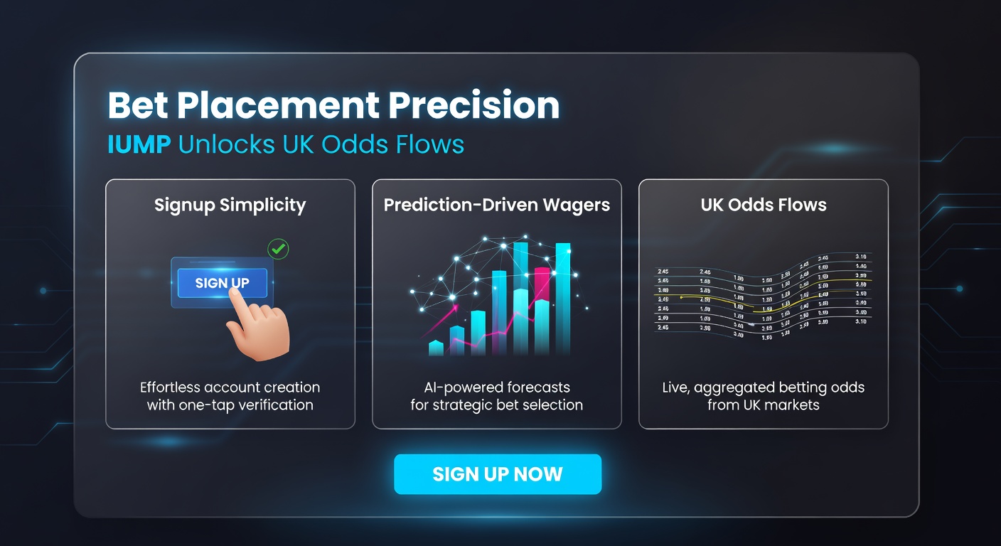 Close-up of IUMP's prediction-driven wager interface displaying flowing UK odds and precision bet slip options