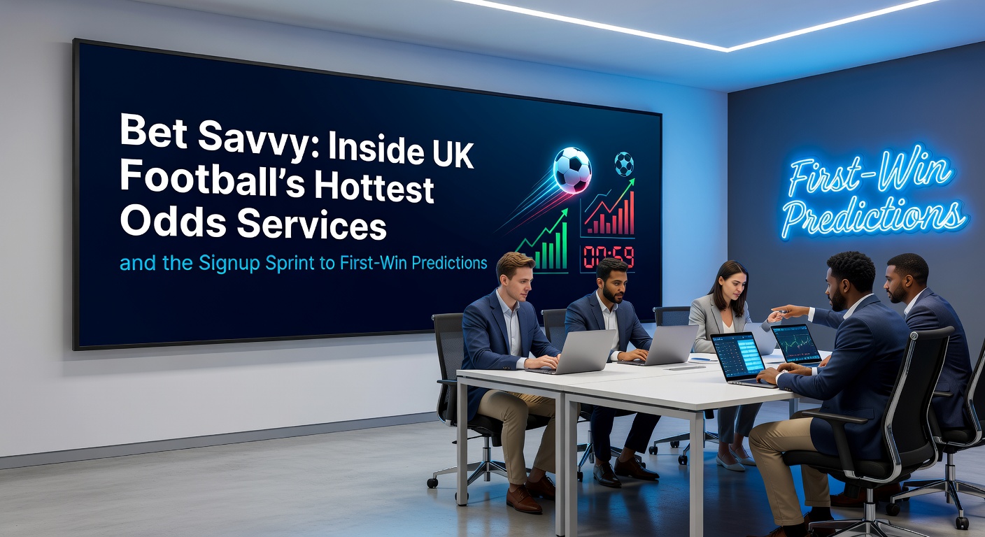 Vibrant digital dashboard showing live UK football odds comparisons across multiple bookmakers, with prediction graphs overlayed for Premier League matches