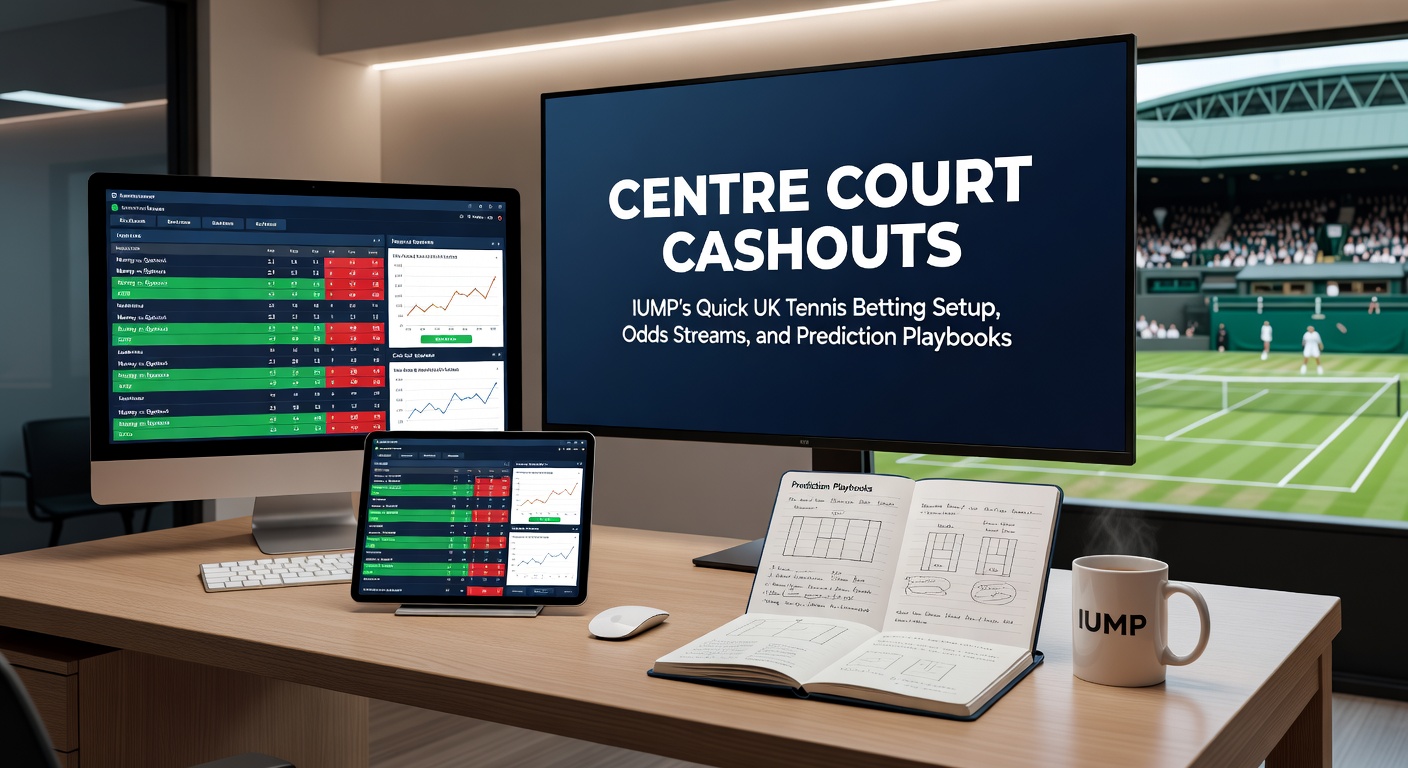 IUMP dashboard showing live tennis odds streams and prediction playbook analytics during a Wimbledon semifinal