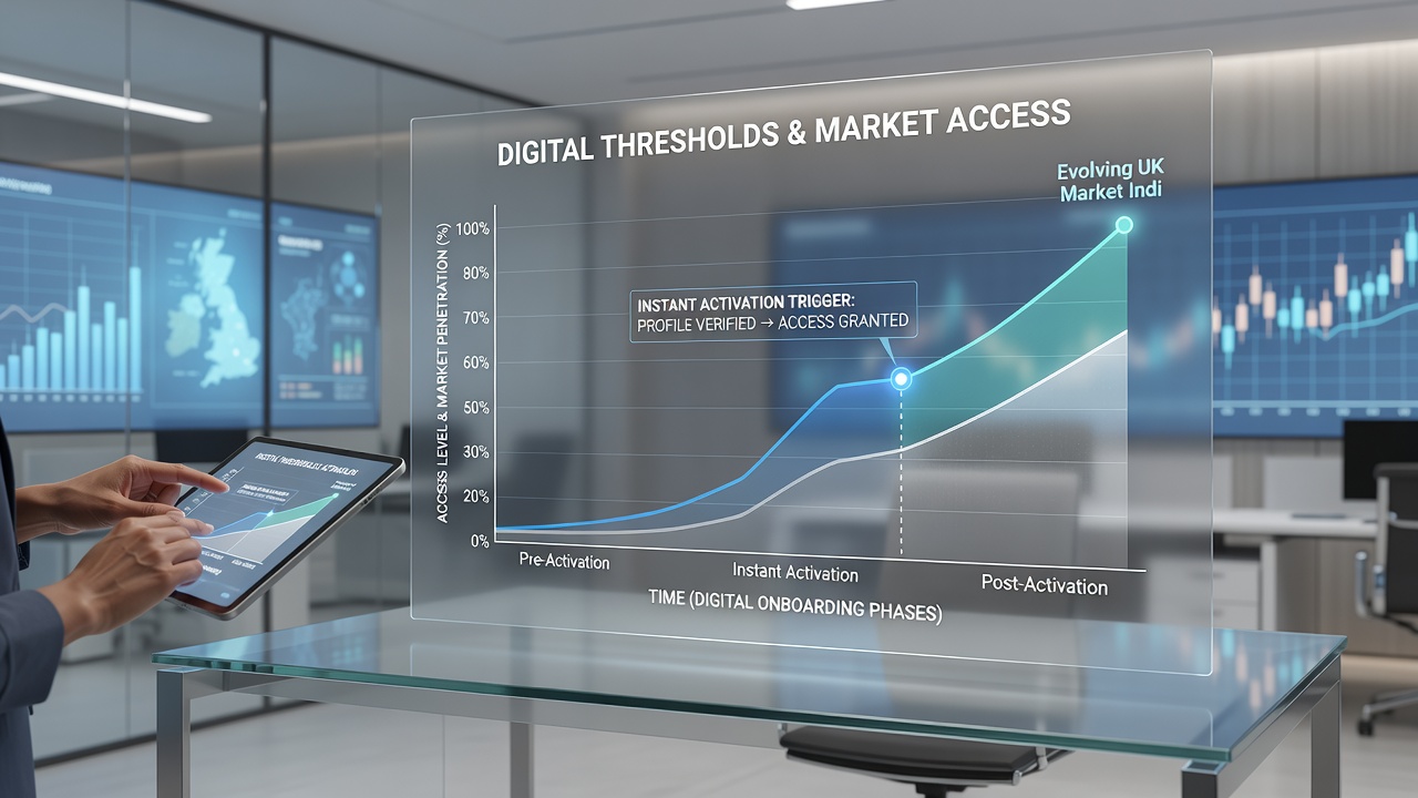 Analysts reviewing tactical decision frameworks on screens showing UK economic indicators and activation metrics