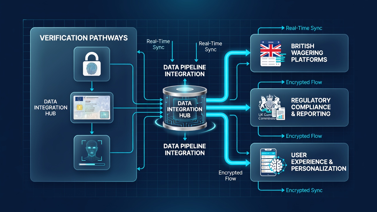 Data flow diagram showing pipeline integration across wagering platform components