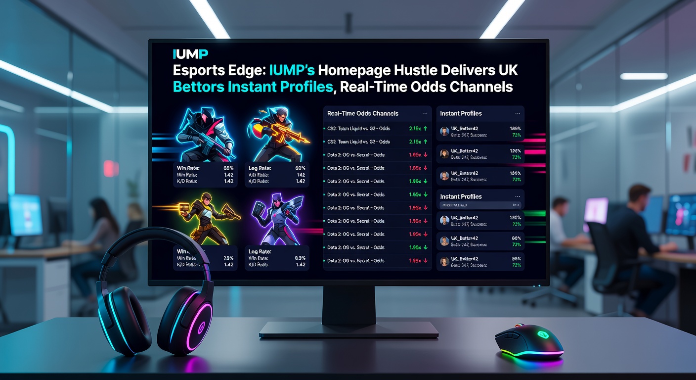 Dynamic real-time odds display on IUMP for a live League of Legends tournament, showing map-by-map lines and player stats
