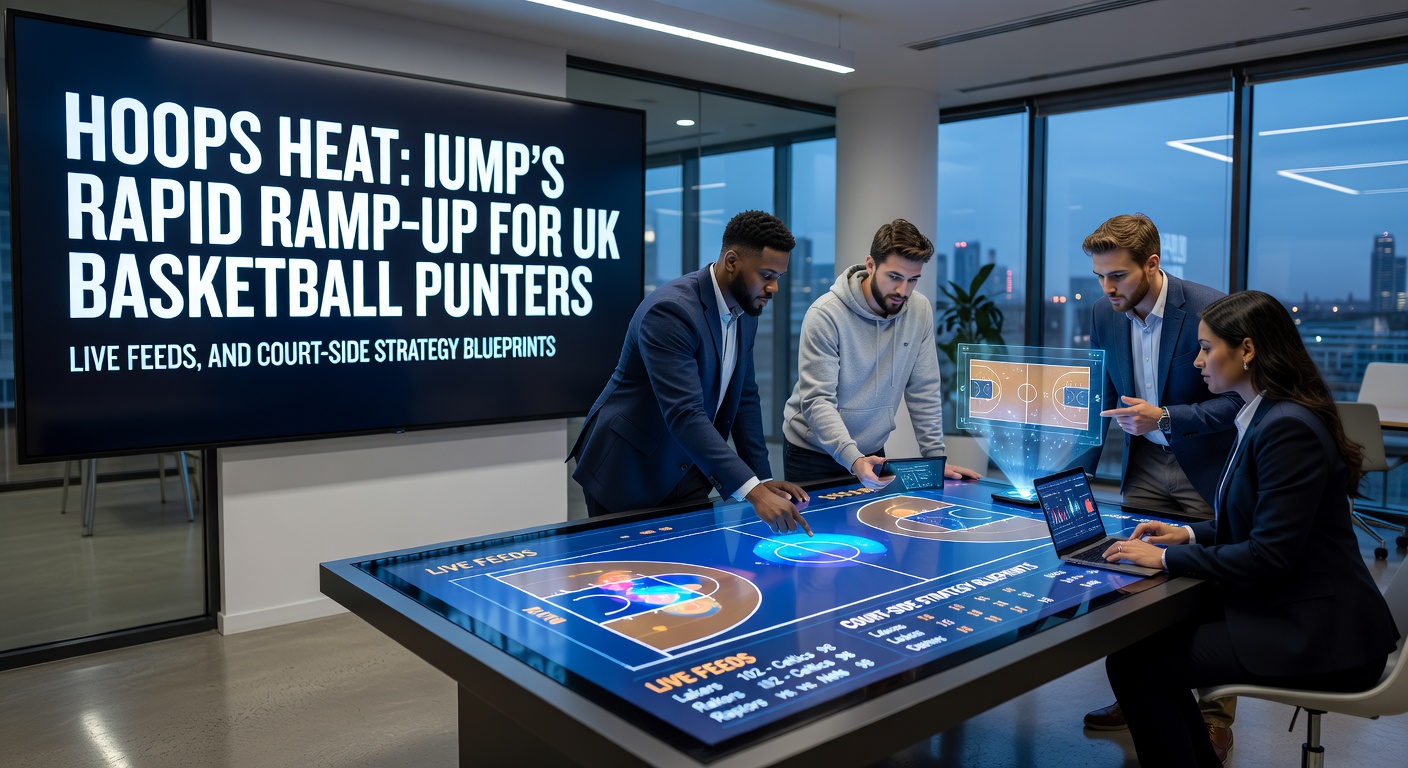 UK basketball punters accessing IUMP platform on mobile device during live BBL game, showing rapid signup interface and odds feeds