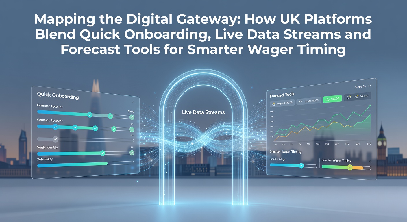 Digital interface showing UK betting platform onboarding flow with data integration
