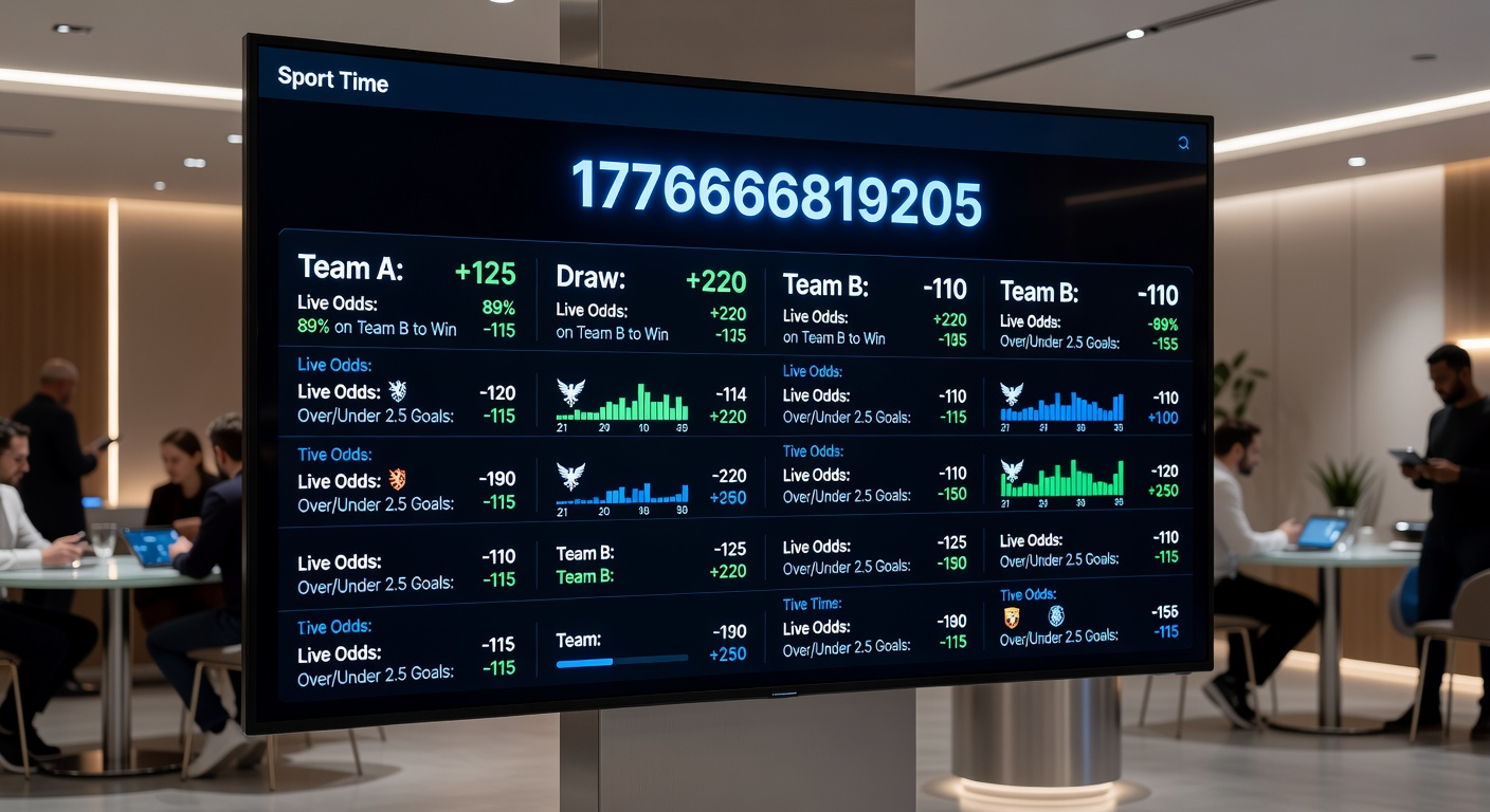 Close-up of a bookmaker's odds board displaying live NFL odds with line movements, vig percentages visible in the margins