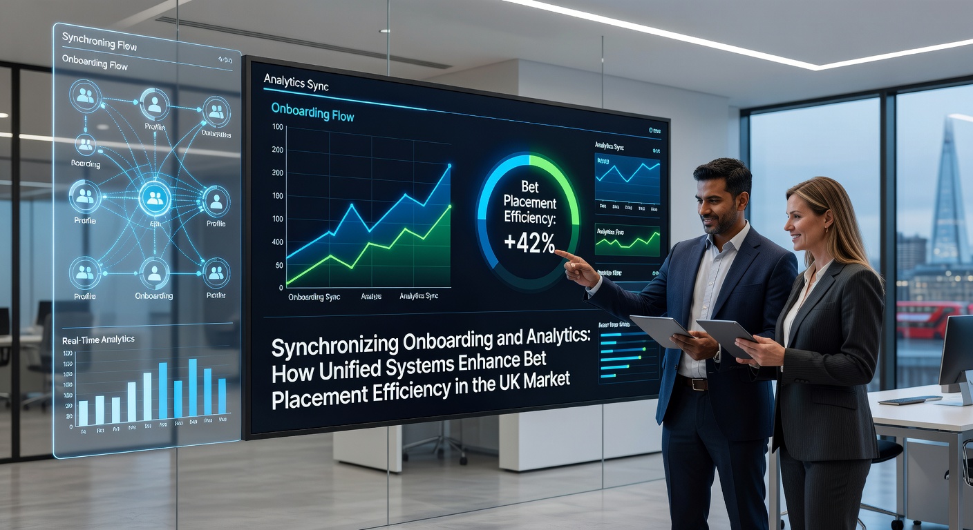 Unified onboarding dashboard showing analytics integration for UK betting platforms
