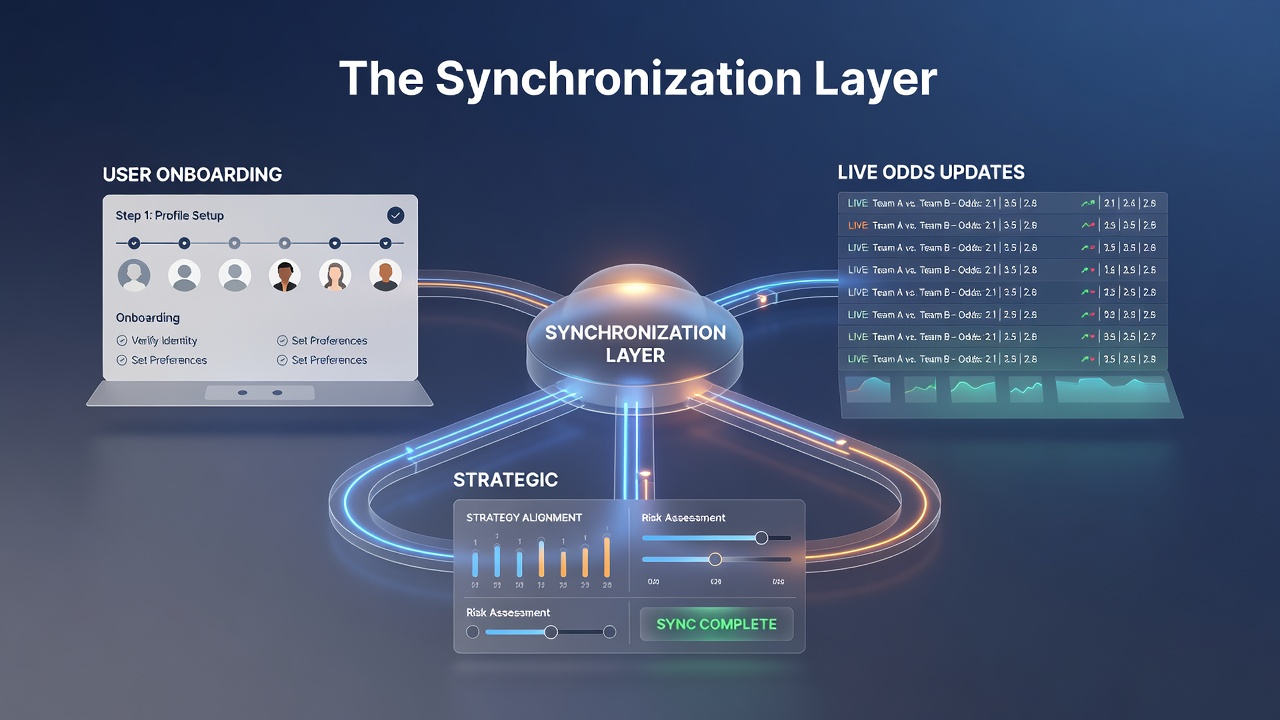 Illustration of live odds update pipeline syncing with account protocols on digital betting interfaces